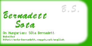 bernadett sota business card